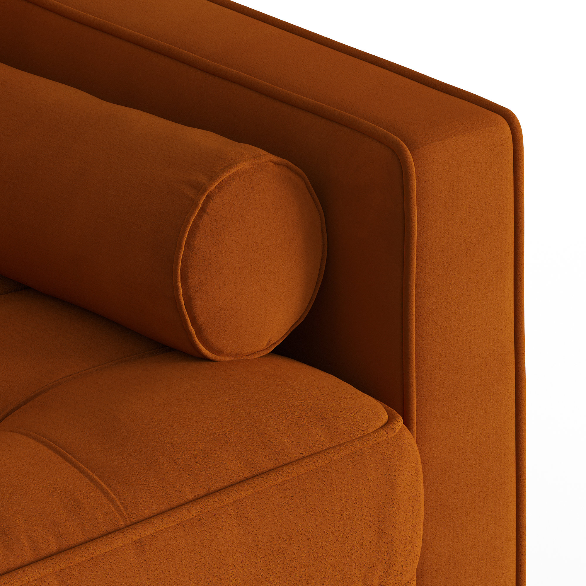Geo Upholstered Armchair, Bella Burnt Orange Performance Velvet