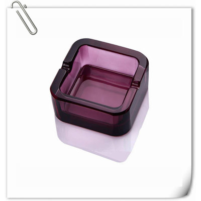 Cendrier, cendrier en verre cristal (mauve, petit)
