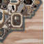 Tapis gris et beige 7 'Medallion