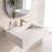 Pyramid 24" Wall-Mounted Modern Bathroom Sink with Ramp Basin - White, With Faucet Hole-67184107-62540268