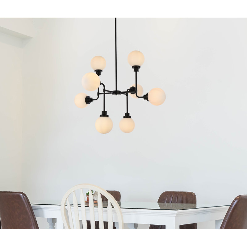 Orla 8 - Light Pendant, Frosted White, Black