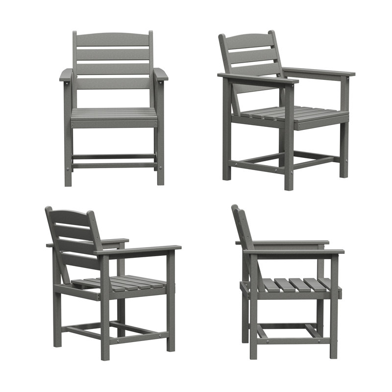  Chaise en PEHD (ensemble de 4), Gris