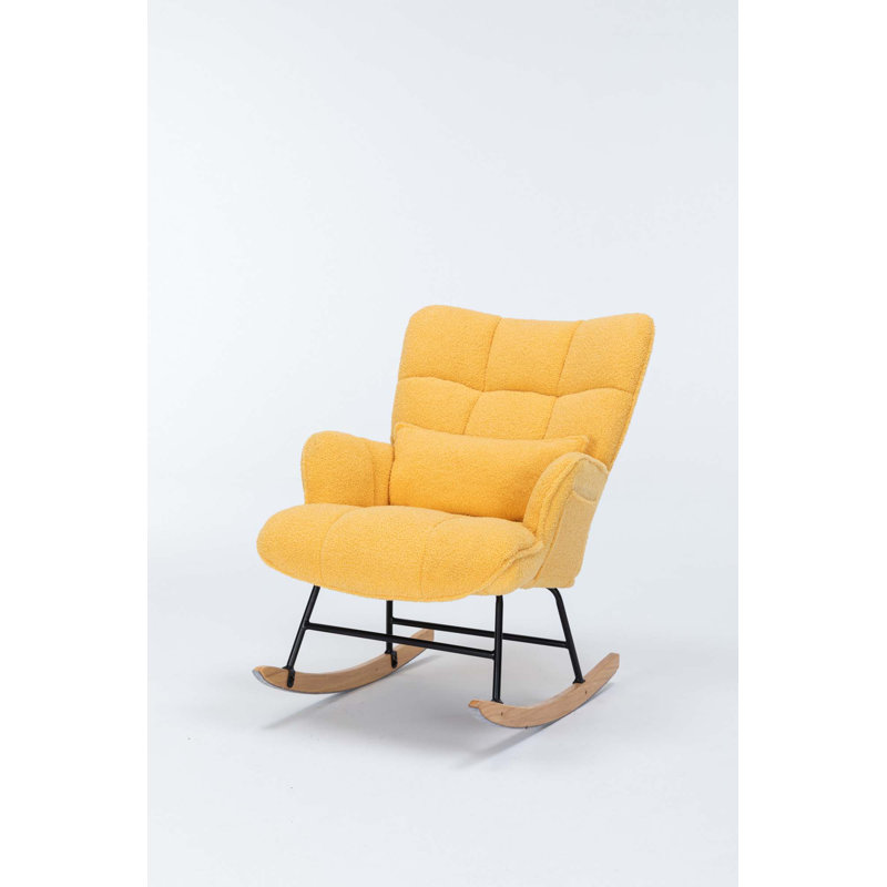 Chaise berçante rembourrée avec dossier haut Teddy