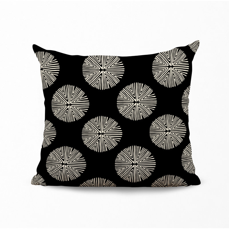 Housse et insert de coussin décoratif en polyester, L 17 po x H 17 po, Noir
