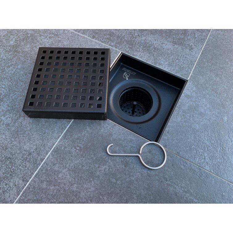 6x6 Shower Drain with Square Stainless Steel Grate – Reln International