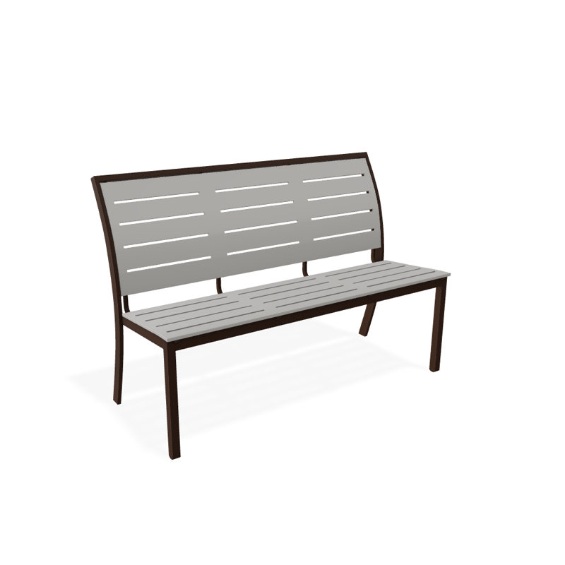 Banc de parc empilable aluminium Bazza, Kona texturé, Neige P50