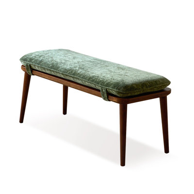 Banc rembourré vert noisette