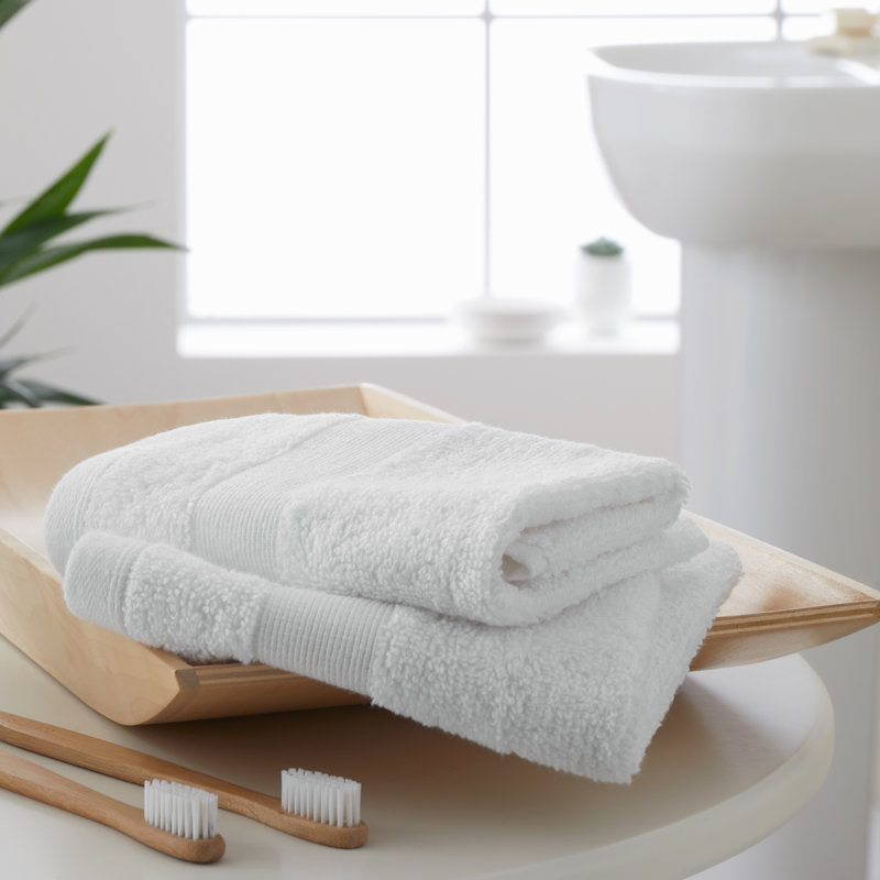 Anti-Bacterial 100% Cotton Towels, White