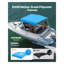 Toit bimini à 3 arcs pour bateau, auvent en polyester 600D avec structure en aluminium, auvent pare-soleil imperméable, L 6 pi x l (67 po à 72 po) x H 46 po, bleu pacifique