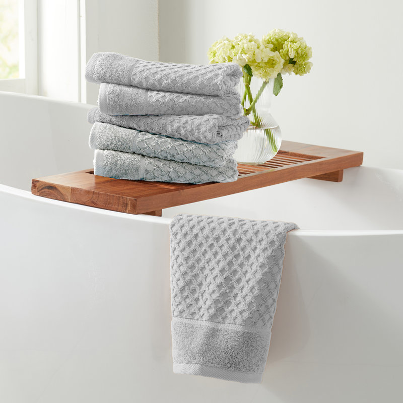 Light Grey Heavyweight Cotton Terry Hand Towel Set (Pack of 6)