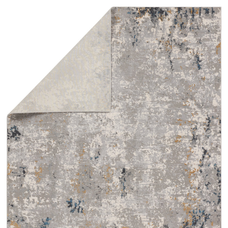 Tapis rectangulaire en polyester / viscose tissé à la machine Gabreil, Rectangle 6 pi x 9 pi