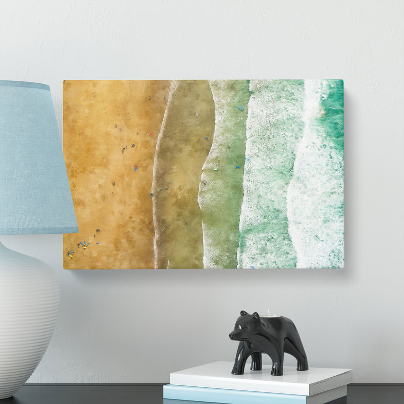 Newquay Beach In Cornwall - Wrapped Canvas Print, 60cm H x 91cm W x 3cm D
