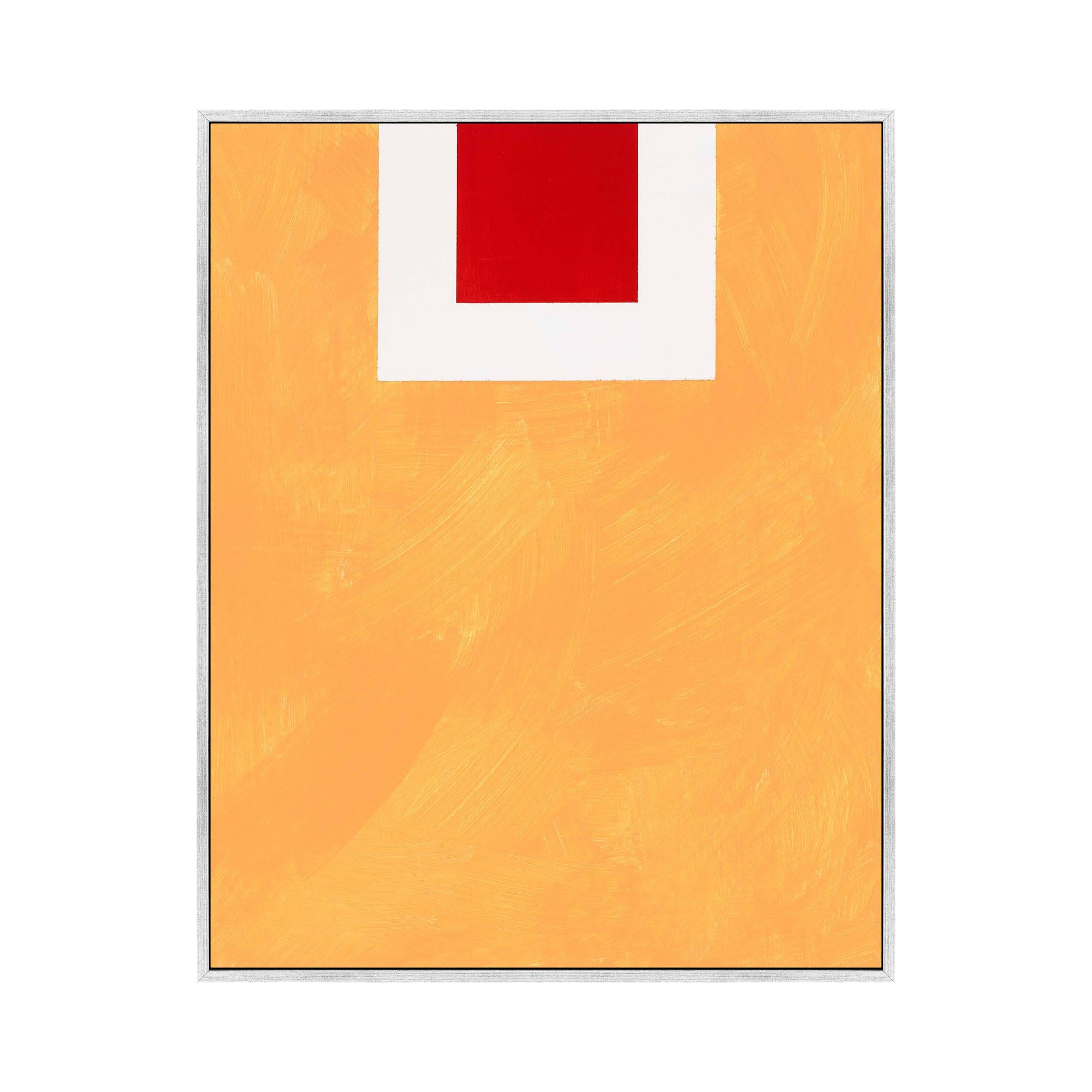 Square Sunrise by Robert Kamnatnik, 20" H x 16" W x 1.38" D, Silver Framed Canvas