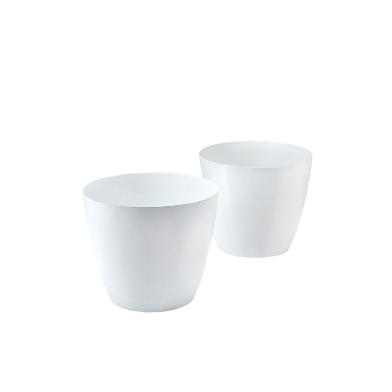 Dawoud Metal Cachepot, White, 2