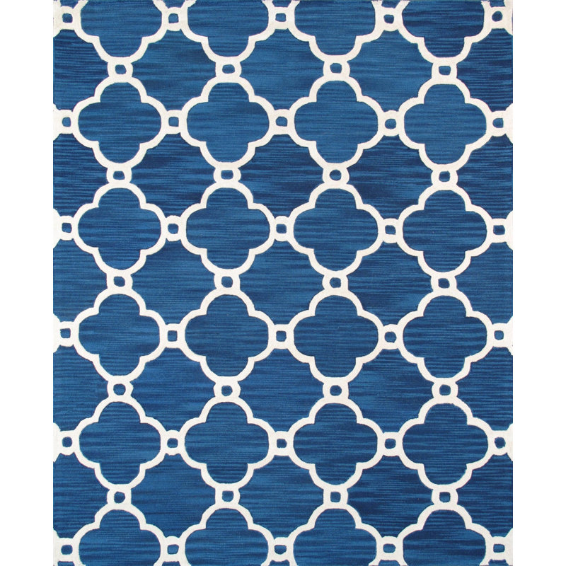 Wambui Moroccan Area Rug in Blue, Rectangle 8' x 10'