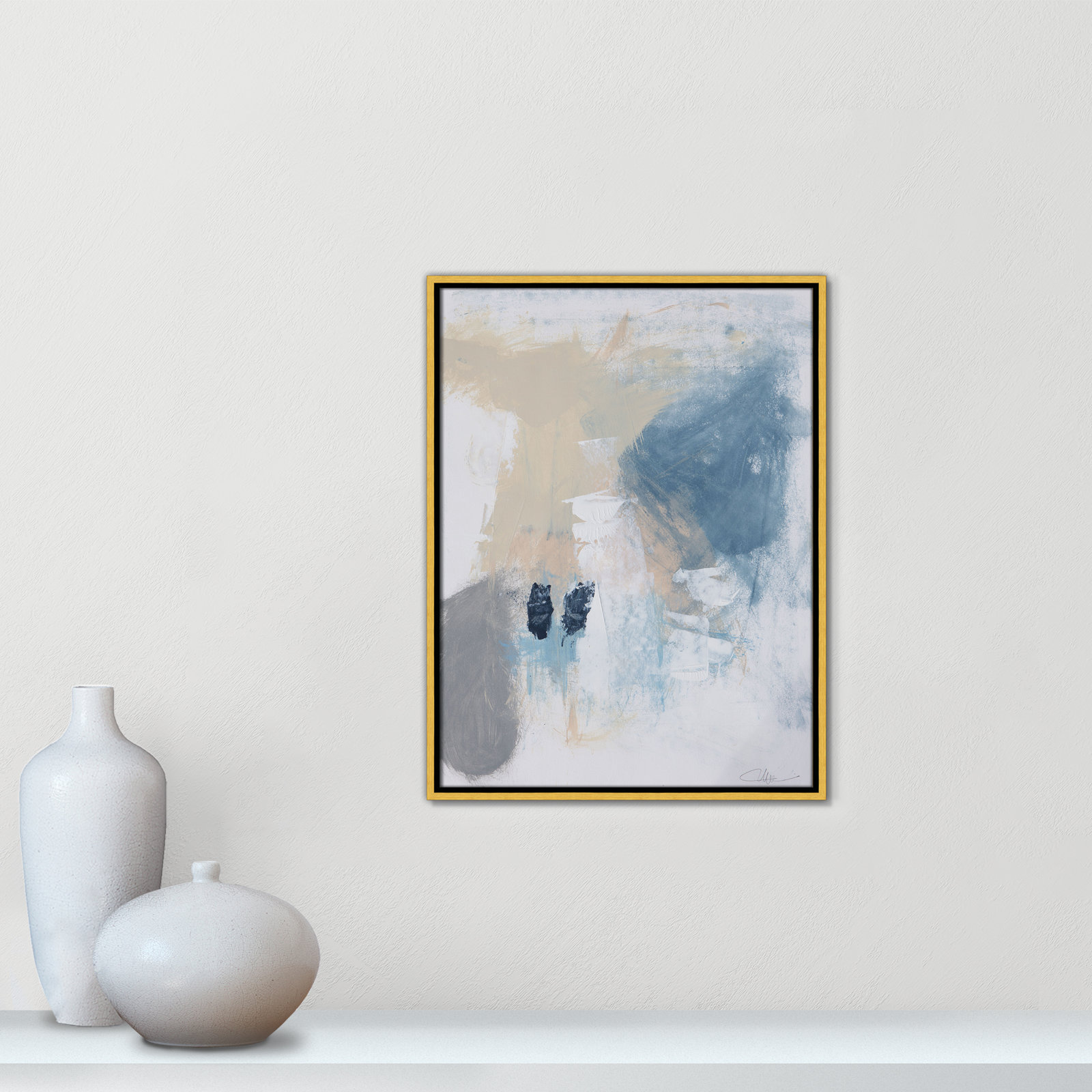Coastal Carnival Collection "Coastal Carnival II" Print, Gold Floater Framed Canvas, No Mat, 25.5" H x 19.5" W x 2" D