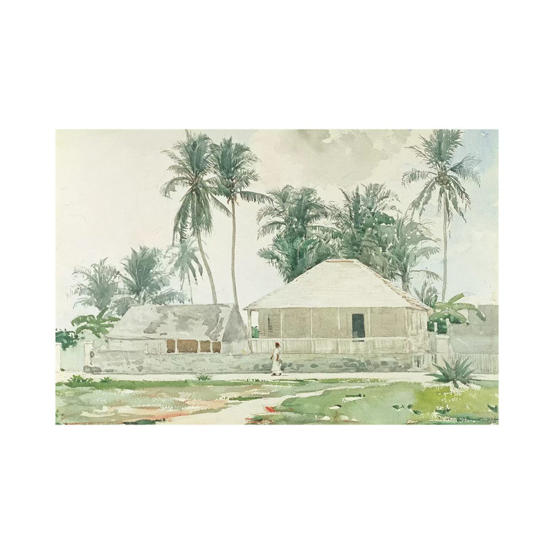 Cabins, Nassau, 1885 by Winslow Homer - Painting on Canvas, Wrapped Canvas, 66.04cm H x 101.6cm W x 3.81cm D