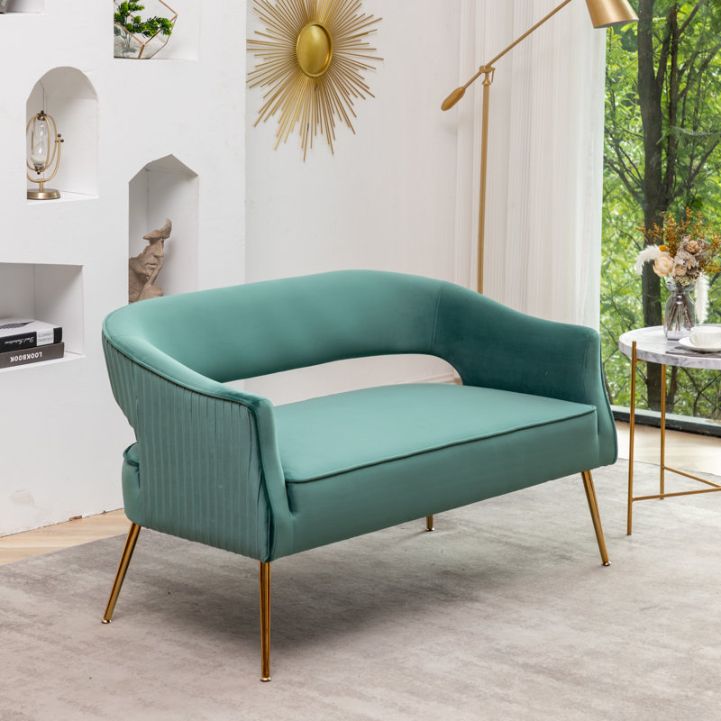 Chynna 51.2'' Velvet Loveseat, Green Velvet