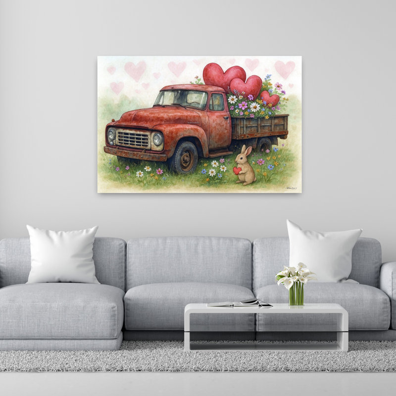 Art contemporain contemporain, paysage de lapin, H 40 po x l 60 po