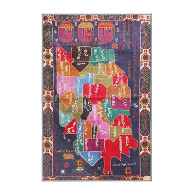 Tapis bleu / orange
