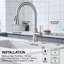 Single Handle Pull Down Sprayer Kitchen Faucet High Arc Stainless Steel Faucet with 3-Function Sprayer-101056581