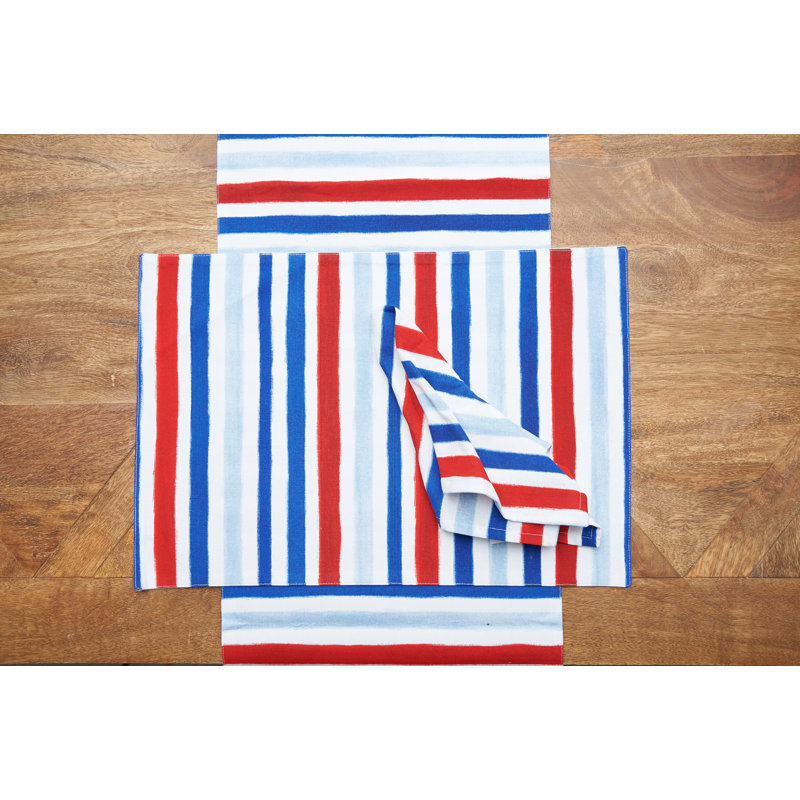 Ensemble de napperons 6 pièces aquarelle patriotique