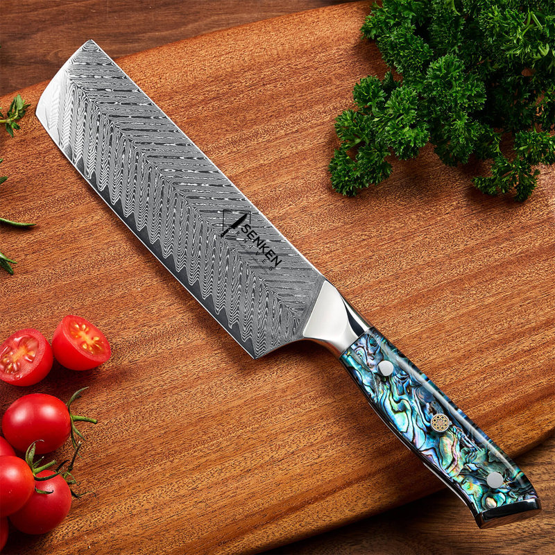 Senken Knives 67-layer Damascus Steel Cleaver Knife With Abalone Shell Handle
