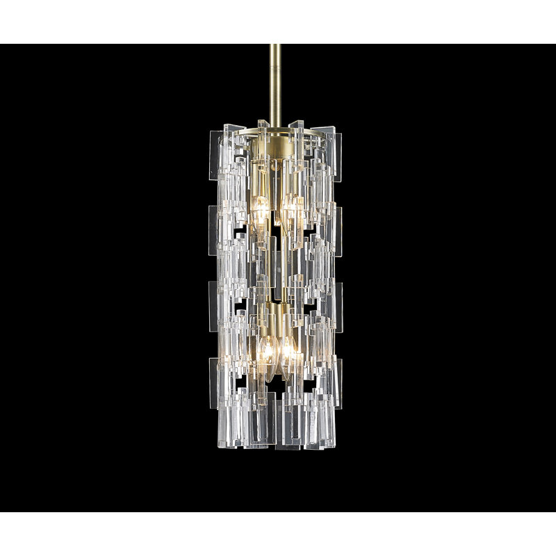 Luminaire suspendu cylindrique en acrylique 4 lumières Modern