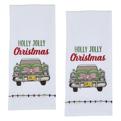  Ensemble de 2 torchons Holly Jolly