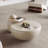 Nesting 42" Modern Round Creamy White Coffee Table, 2 pieces for Living Room
