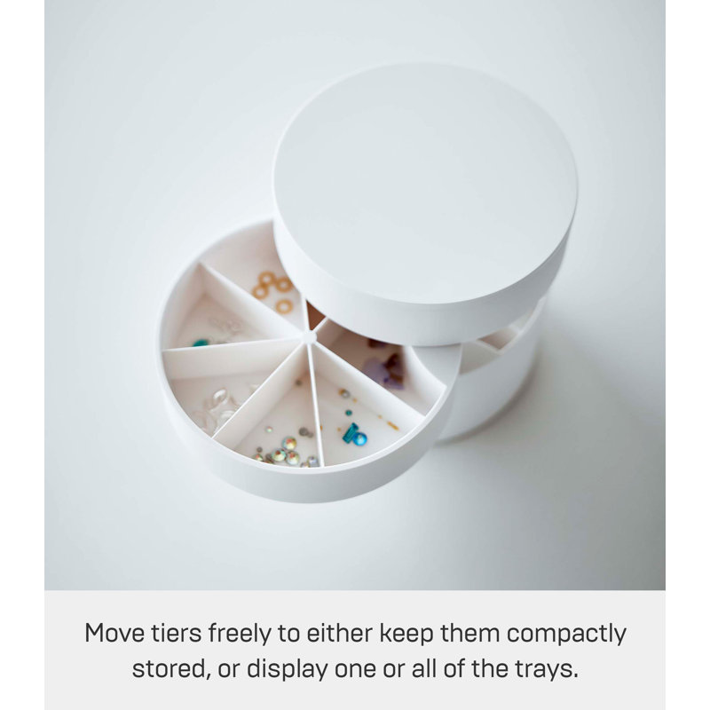 White Multi-Tier Rotating Plastic Jewelry Organizer