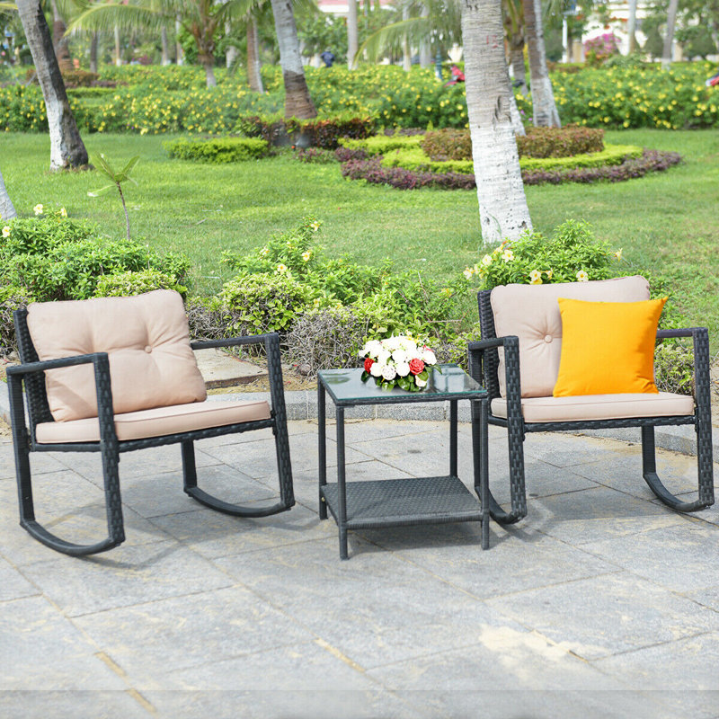 Ehrenberg 2 - Person Patio Conversation Set with Cushions, Beige