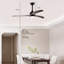 Ventilateurs de plafond en bois à 3 pales de 52 po avec télécommande à 3 lumières colorées et 6 niveaux de vitesse-724802442-724802434