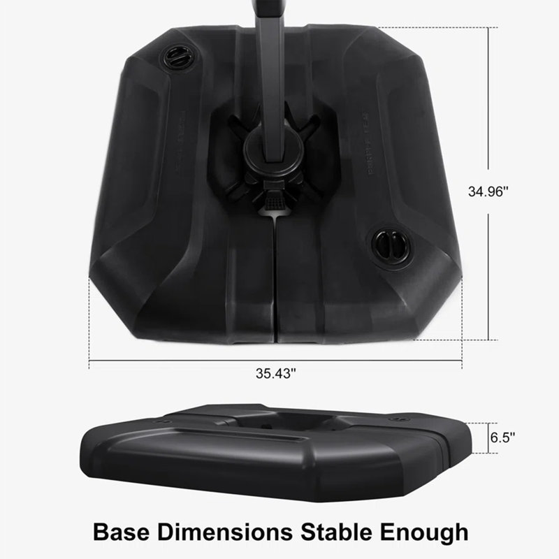 Parasol carré en porte-à-faux 10 pi avec base et rotation à 360 degrés, Terra