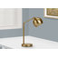 Lighting, H 19 po, lampe de table, métal doré, abat-jour doré, contemporain-1951464780