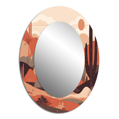 Sublime Desert Simplicity - Landscapes Oval Decorative Mirror On Metal