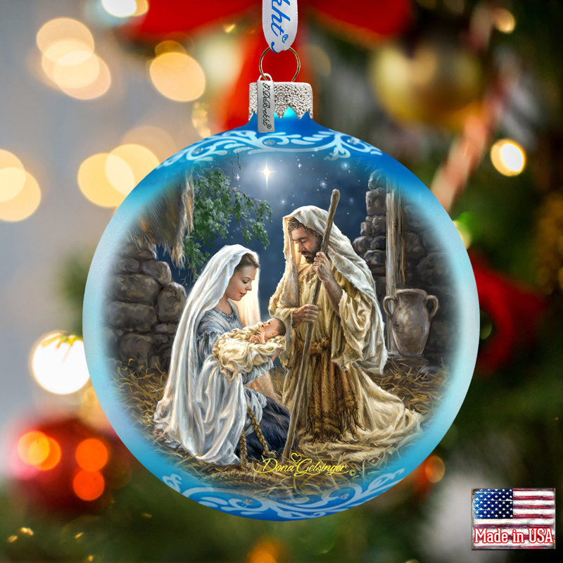 Ornement en forme de boule de fêtes «Holiday Splendor Glory to God»