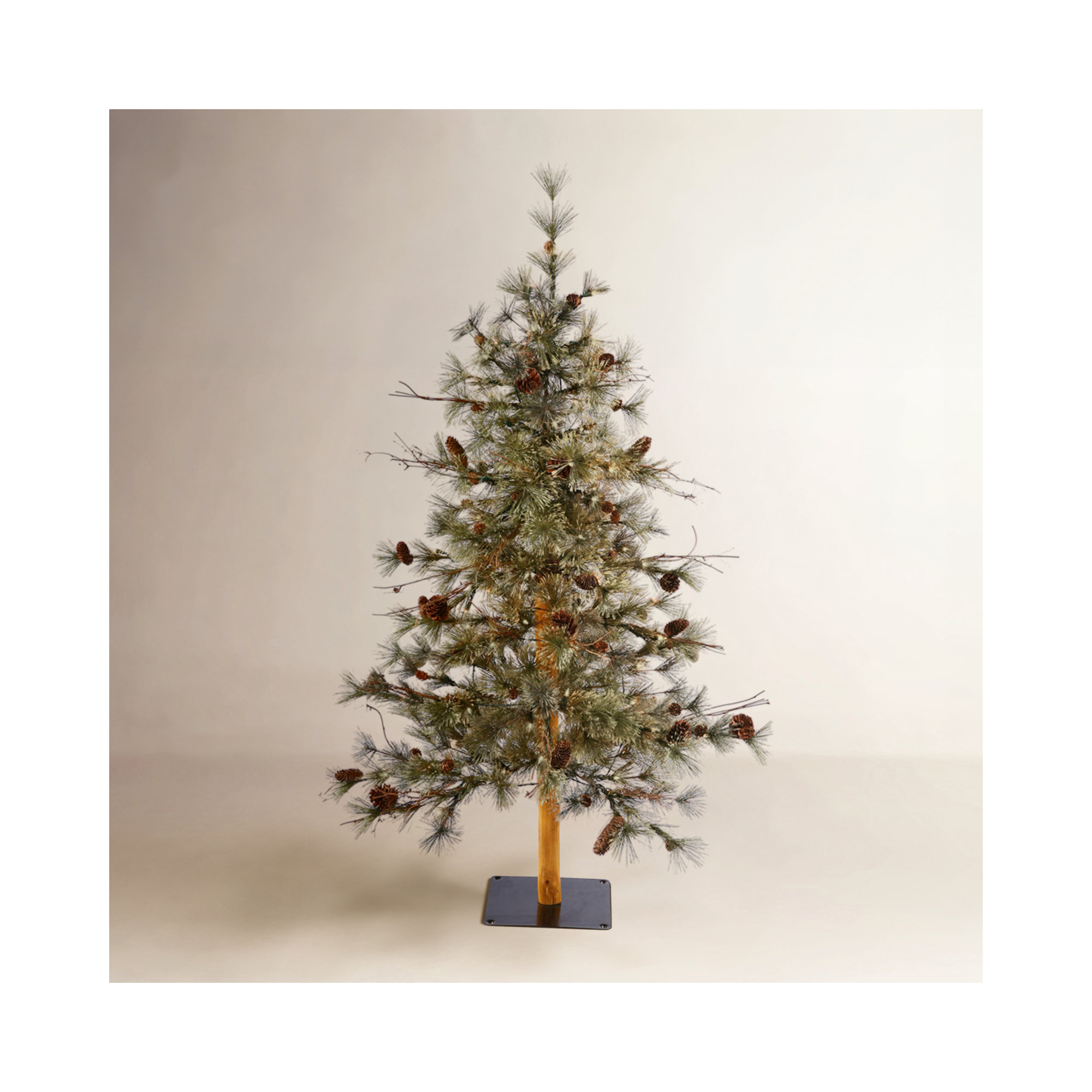 Dakota Pine Lighted Artificial Pine Christmas Tree, 7'