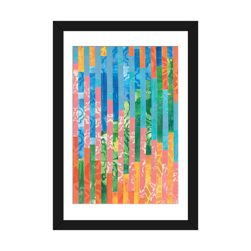 « quilted monoprints vi », impression sur toile, H 32 po x l 24 po x P 1 po, Papier d'art encadré noir, Blanc
