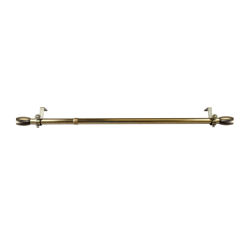 Tringle à rideaux simple à face maymie, Laiton antique, H 2,5 po x l 170 po x P 1,38 po