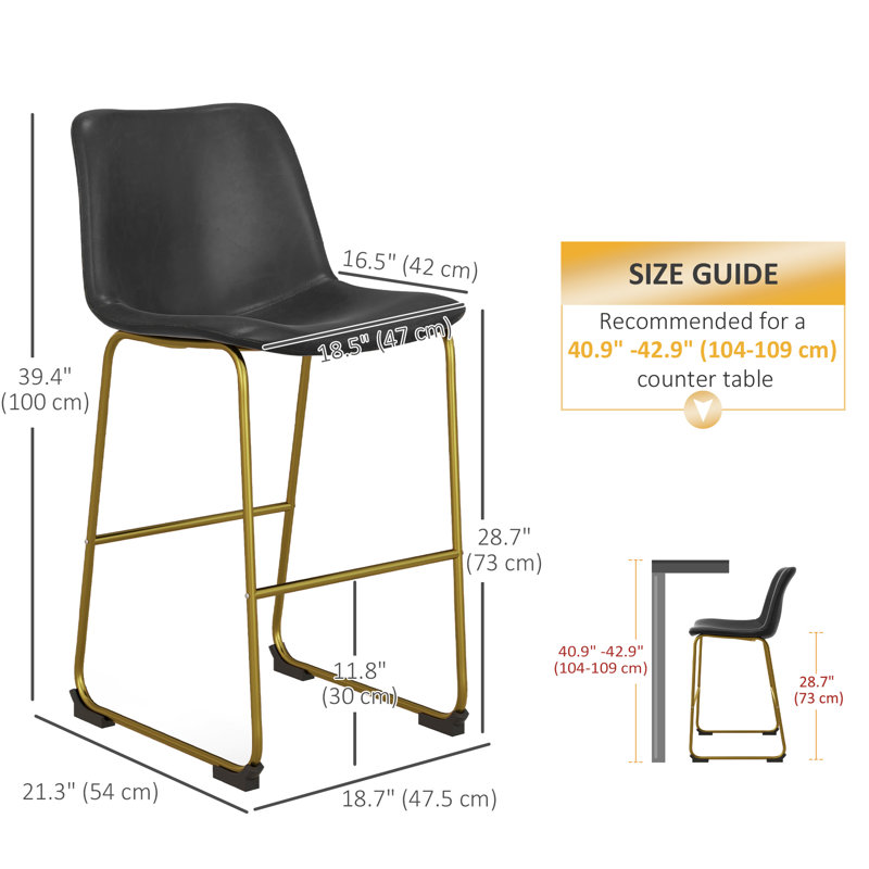 Tabouret de bar 28,7 po Audran, Gris