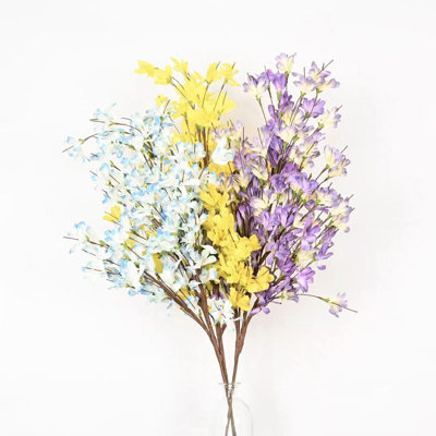 36 po Arrangement floral de forsythia artificiel pour vase de remplissage, bouquet de fleurs à longues tiges de style campagnard branche d'été pour fête de mariage