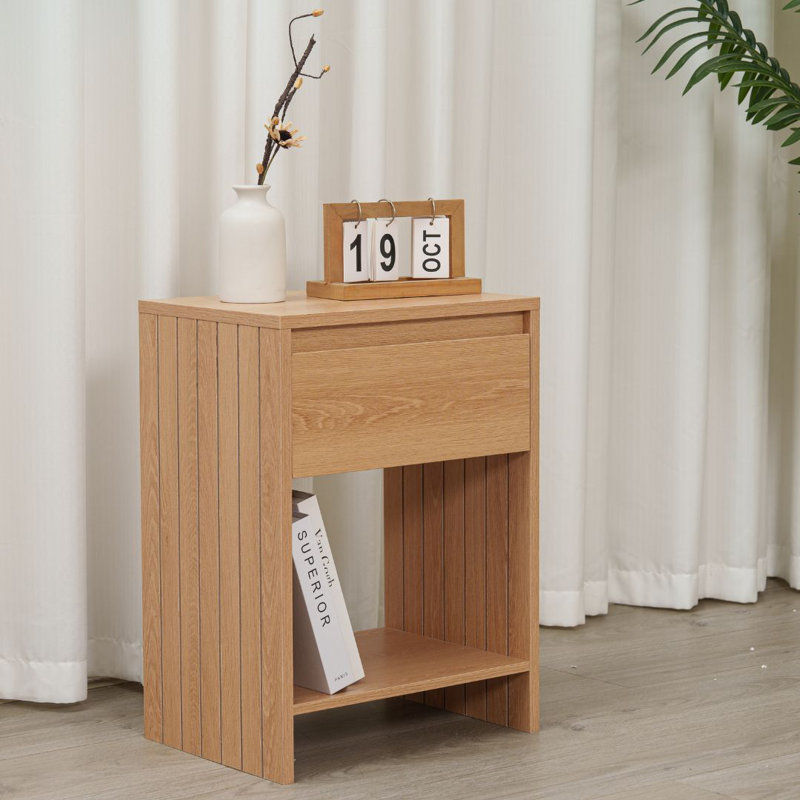 29.5cm W Manufactured Wood Bedside Table