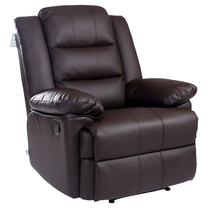Manual Leather Match Manual Recliner, Brown