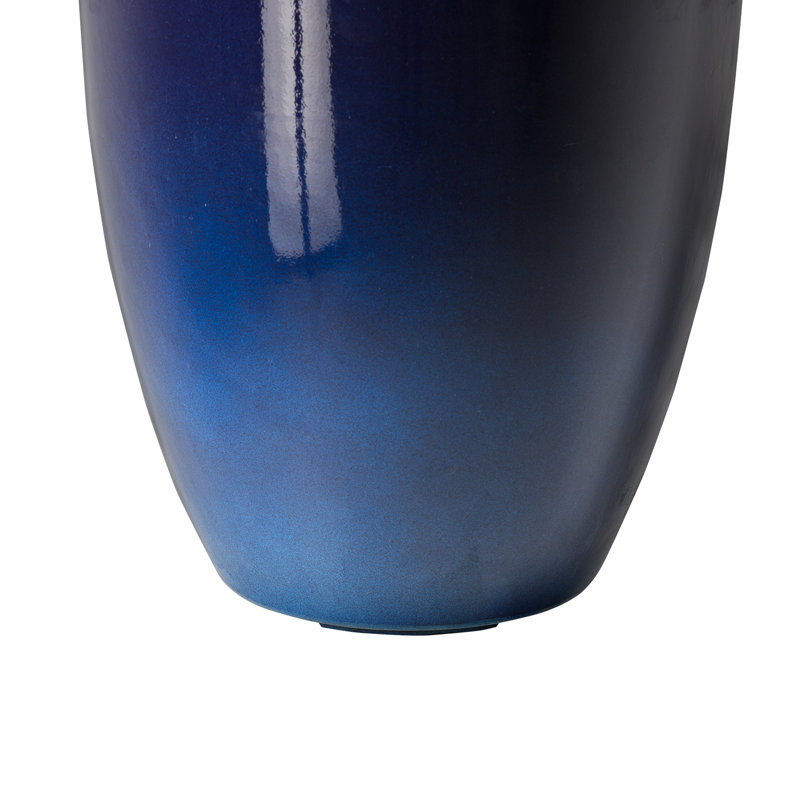 Cobalt Blue Tall Faux Ceramic Planter Set