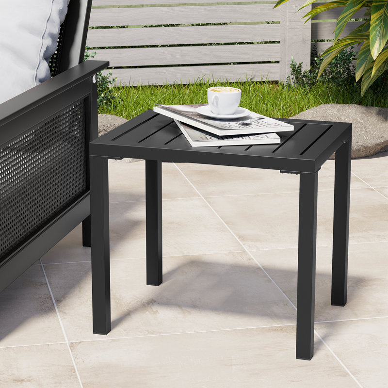 Bridgitte Aluminum Side Table, Black