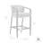 Abalone Outdoor Patio Barstool in Aluminum and Wicker with Grey Cushions-66603366