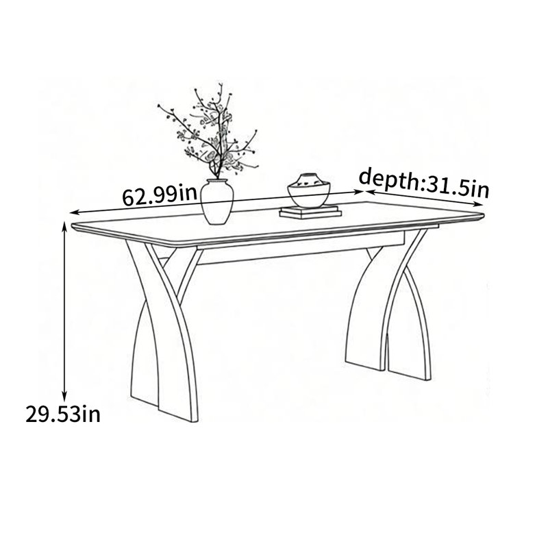 Table de salle à manger American American, H 29,53 po x L 62,99 po x l 31,5 po