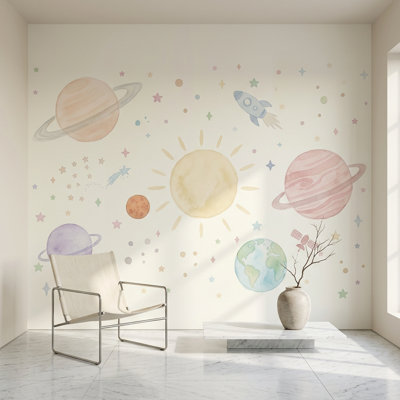 Décoration murale espace planètes célestes amovibles Space