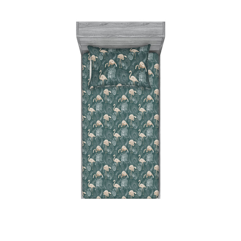 Drap-housse et taies décoratives Ambesonne, Ensemble de draps pour lit simple avec 1 taie d'or